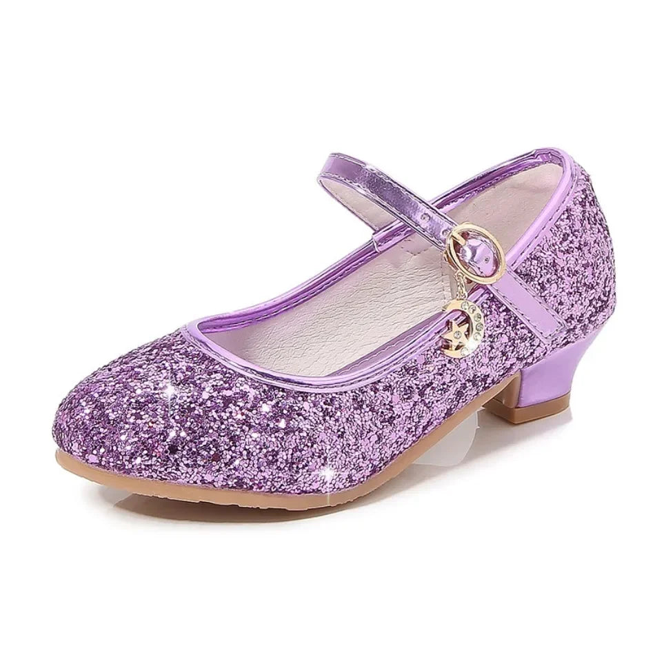 Sandales fille à talons et paillettes – CLEVI Paris