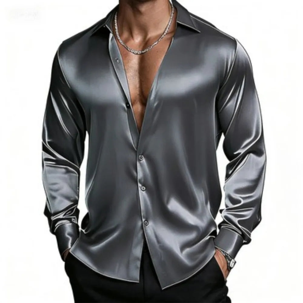 Chemise Homme Unie en Soie et Rayonne – CLEVI Paris