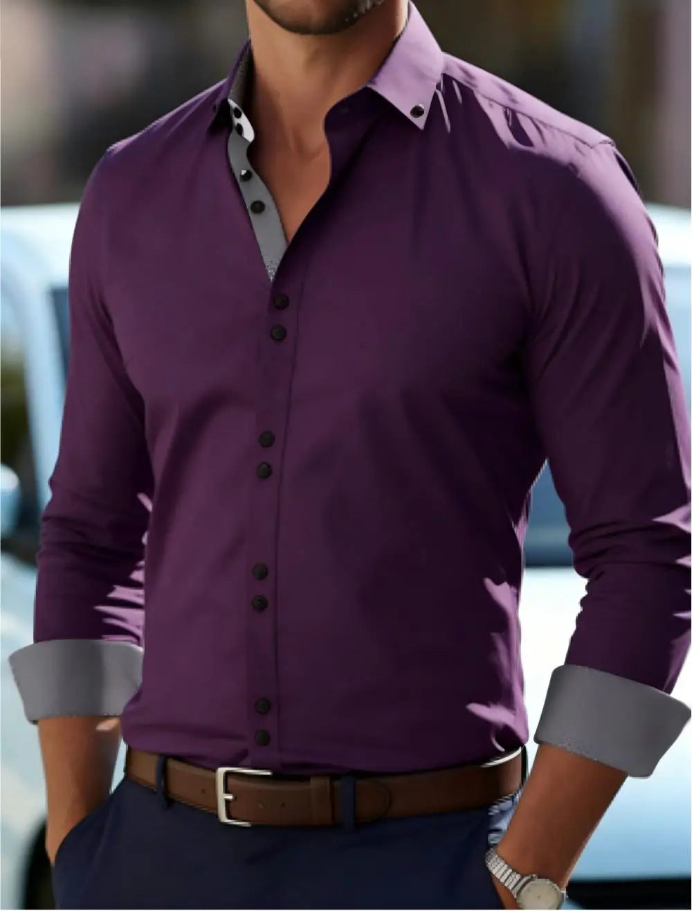 Chemise homme rayée en soie – CLEVI Paris