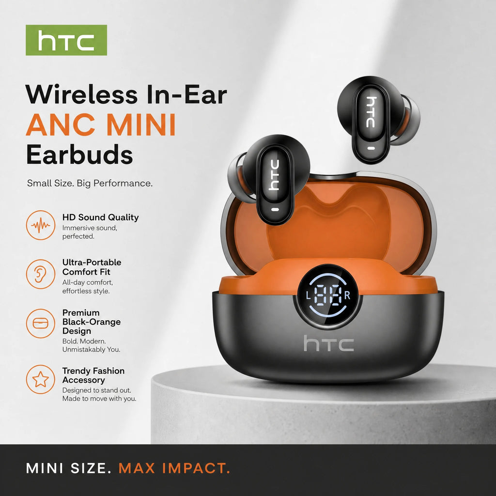 Écouteurs TWS HTC NE79 Semi-Intra 36H ENC Gaming – CLEVI Paris
