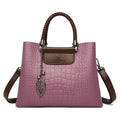 Sac Bandoulière Cuir Motif Croco Femme 3 Poches – CLEVI Paris