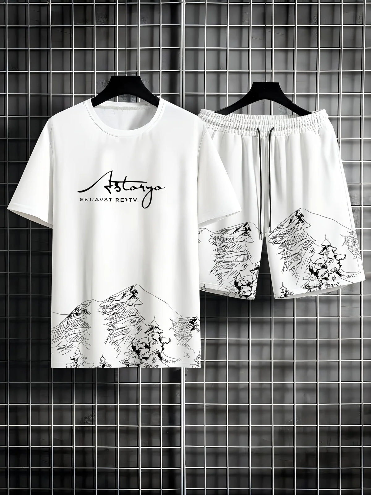 Ensemble 2 Pièces Homme T-Shirt Col Rond + Short Cordon Poches Sport Casual Été – CLEVI Paris