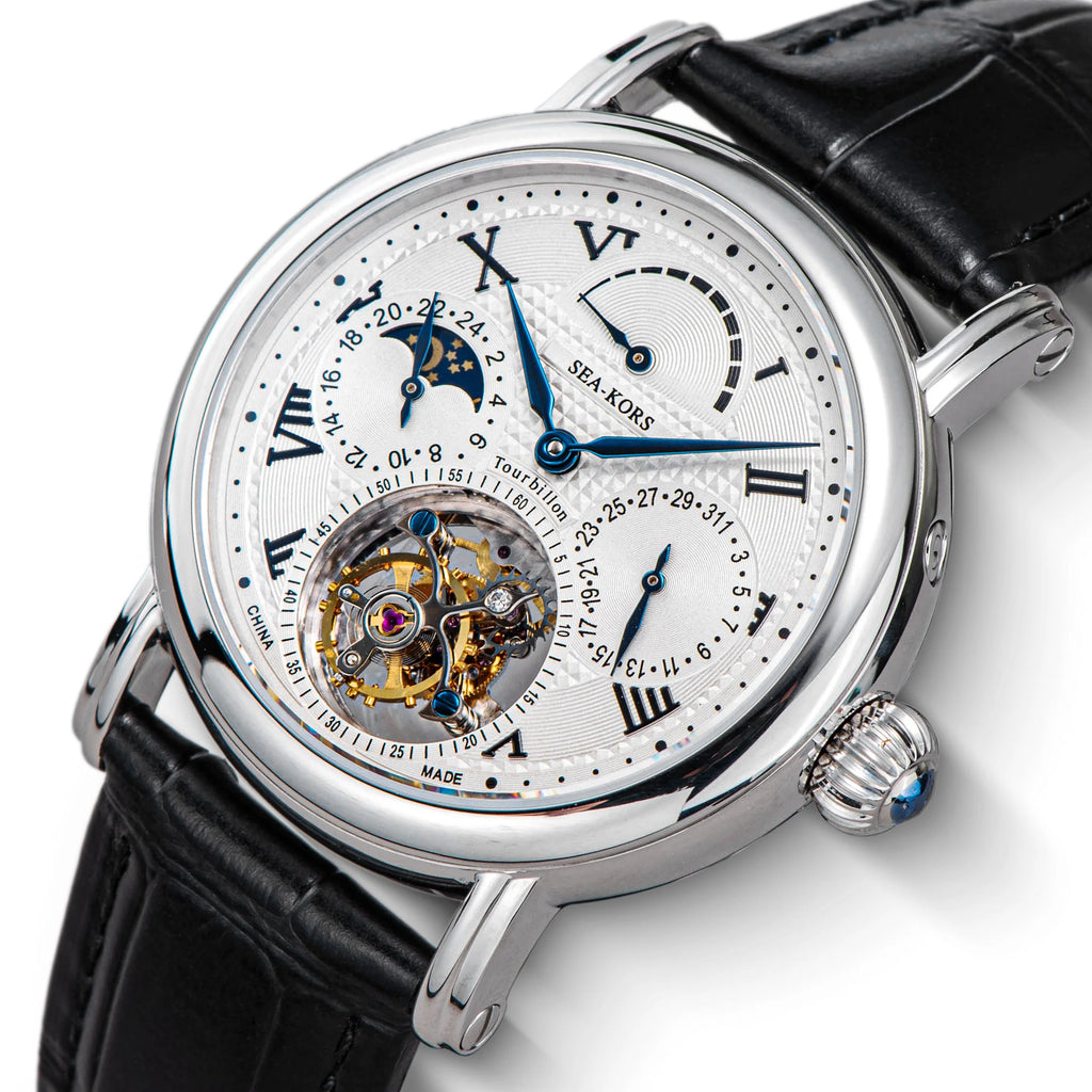 Montre Homme Tourbillon Phase de Lune Squelette Sugess Seakors ST8007 – CLEVI Paris