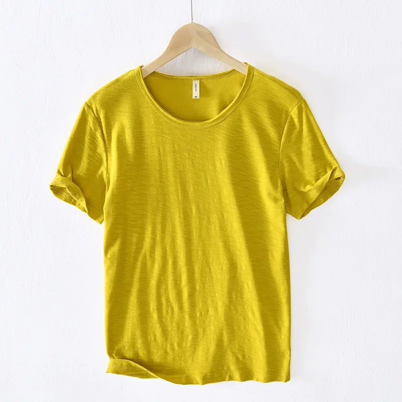 T-Shirt Homme Basique 100% Coton Col Rond Slim Fit Respirant Printemps Été M-3XL – CLEVI Paris