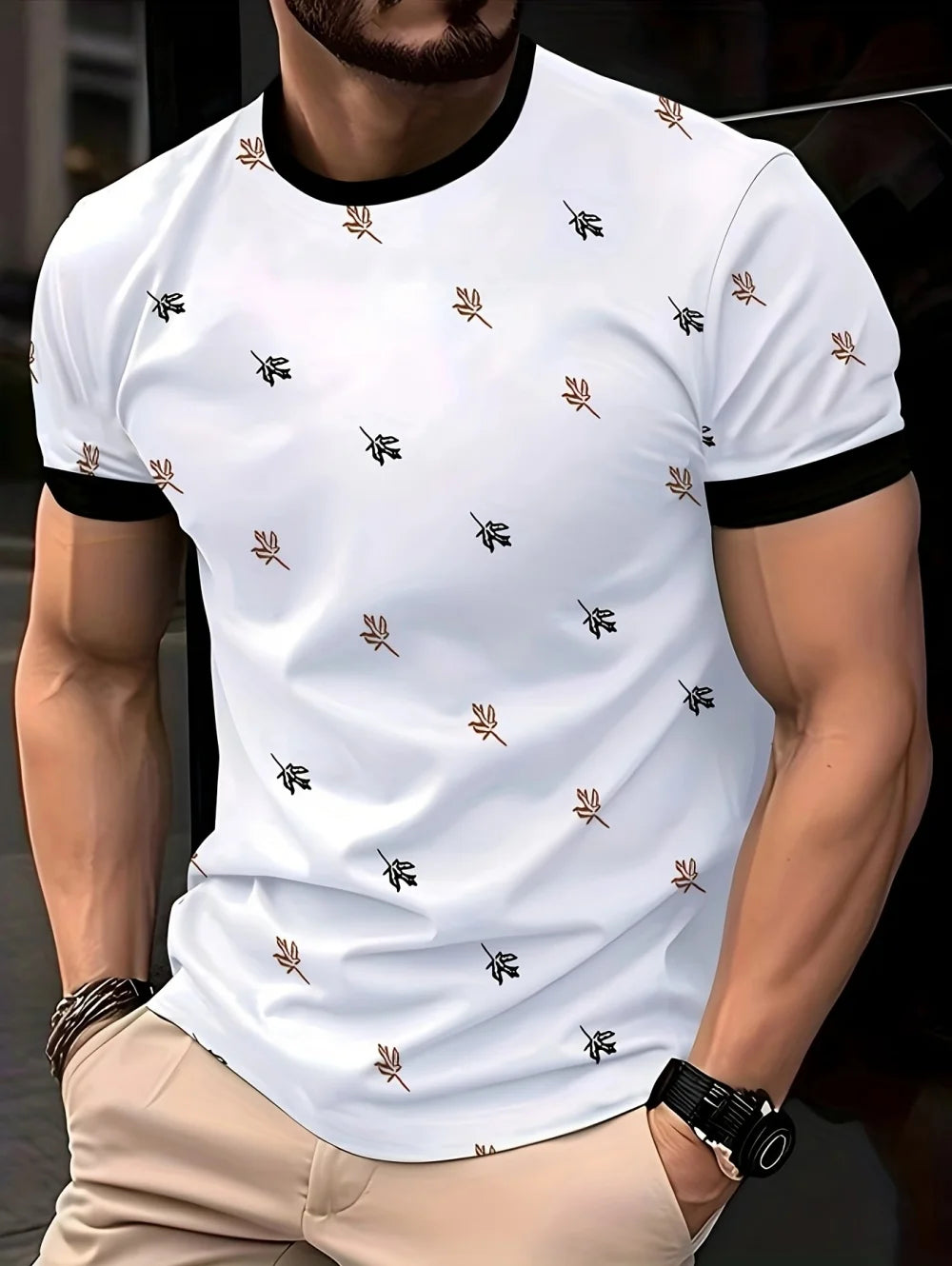 T-Shirt Homme Imprimé 3D Manches Courtes – Style Street Artistique – CLEVI Paris