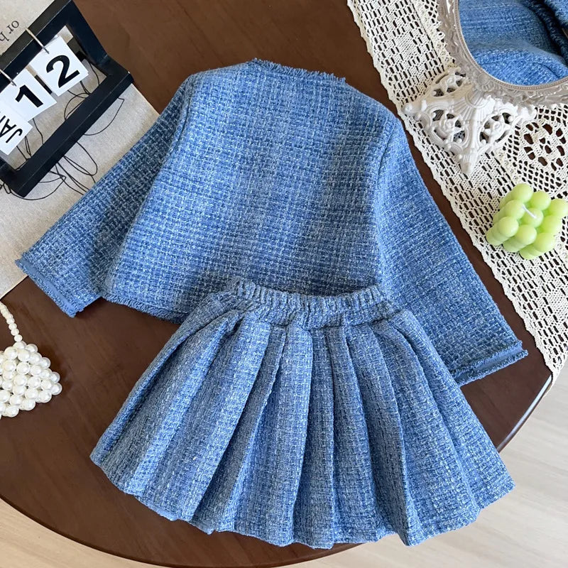 Ensemble fille veste et jupe en coton – CLEVI Paris
