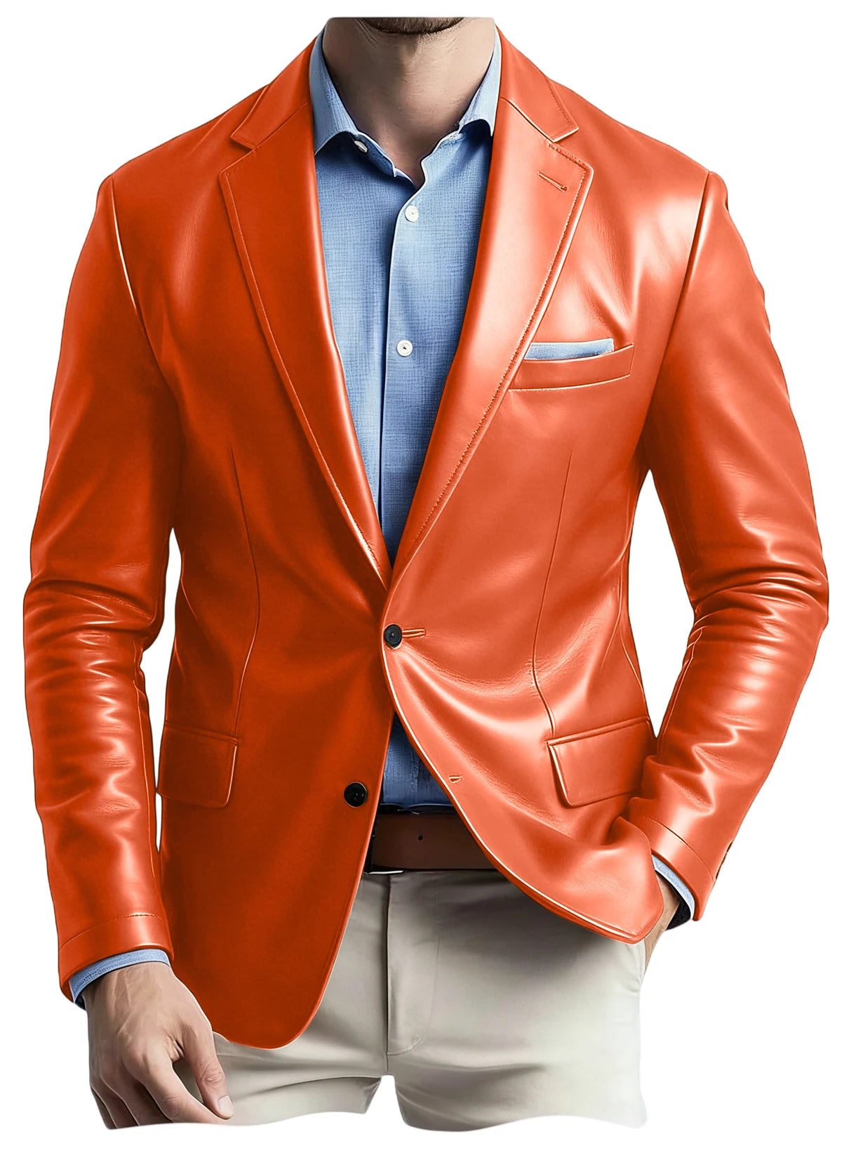 Blazer en similicuir pour homme – CLEVI Paris