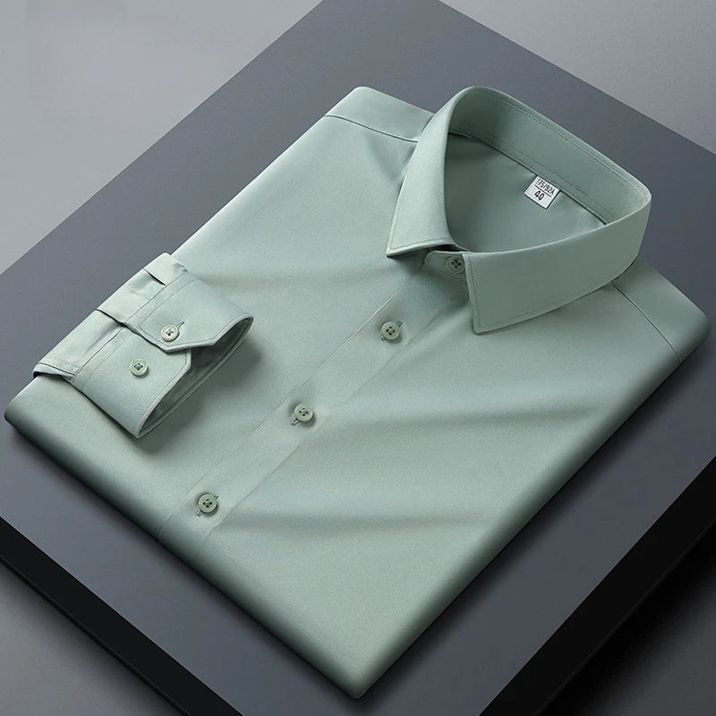 Chemise homme en polyester, col V – CLEVI Paris