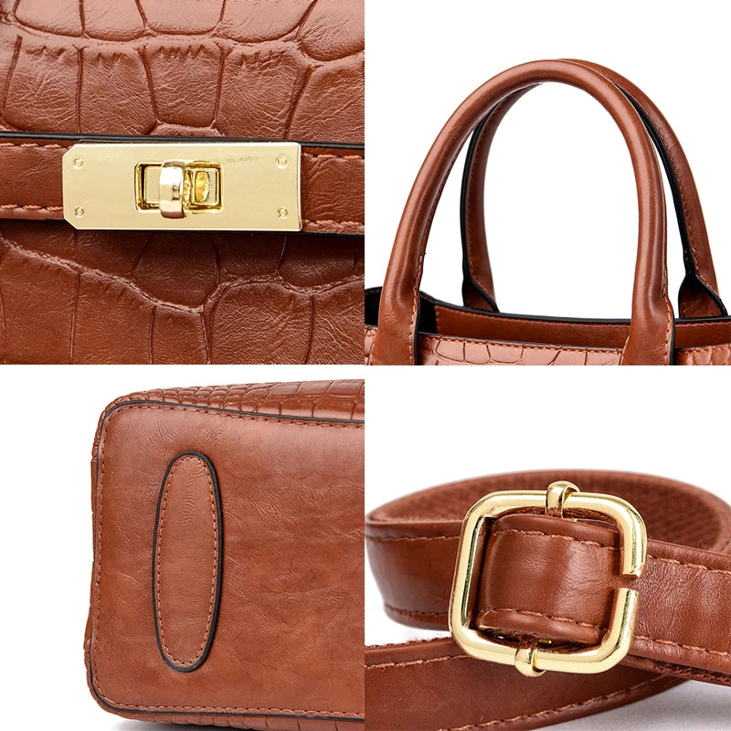 Sac à Main Femme LANYIBAIGE PU Vintage Motif Crocodile 30×12×22cm 5 Coloris – CLEVI Paris