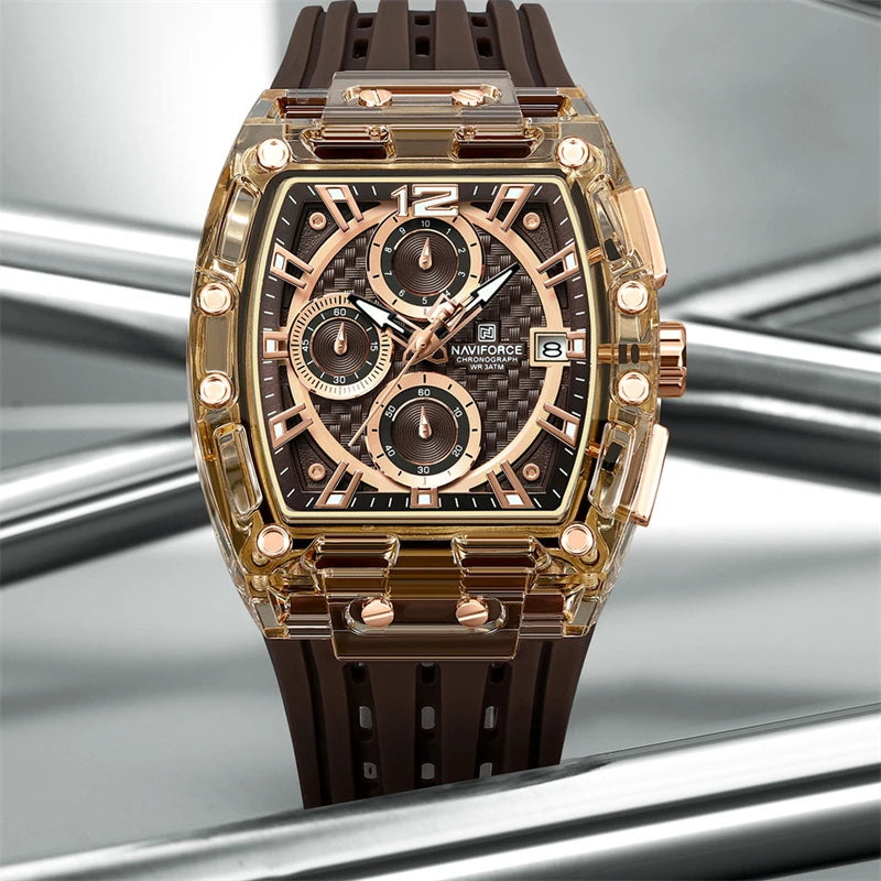 Montre Sport Chronographe NAVIFORCE Homme Silicone 5 Bar – CLEVI Paris