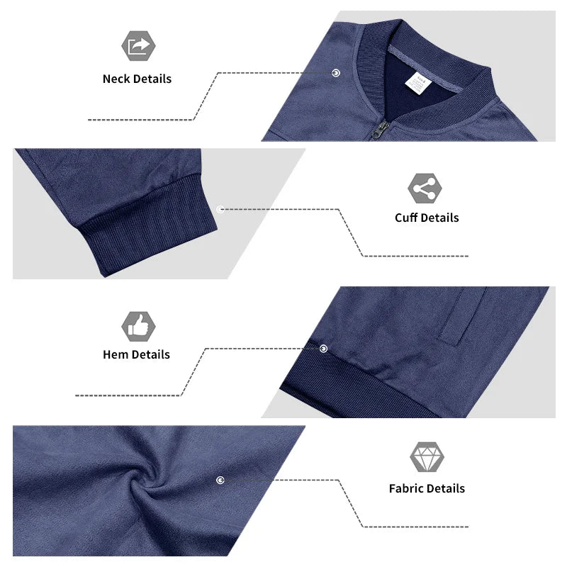 Blouson aviateur homme zippé à col rond – CLEVI Paris