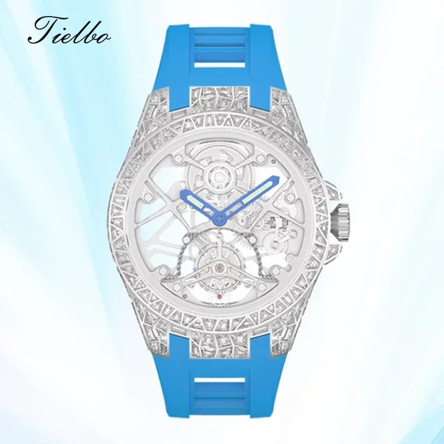 Montre Tourbillon Volant Cristaux Squelette Unisexe – CLEVI Paris