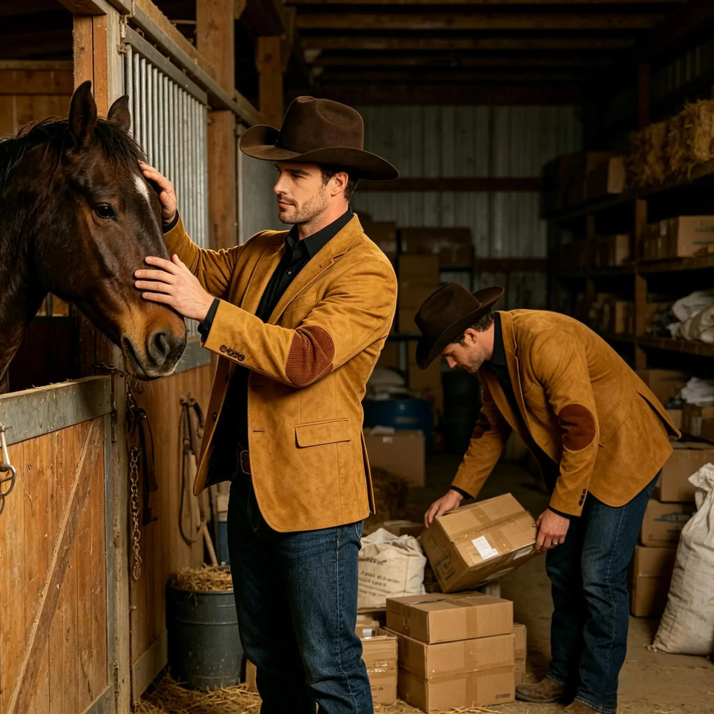 Blazer homme effet daim style western – CLEVI Paris