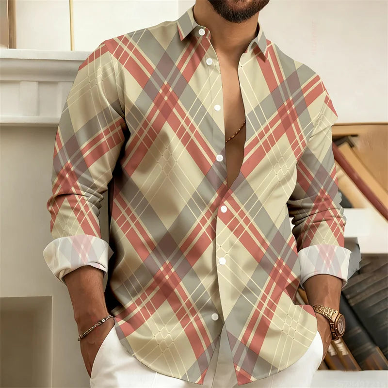 Chemise Homme Rayée Géométrique – CLEVI Paris