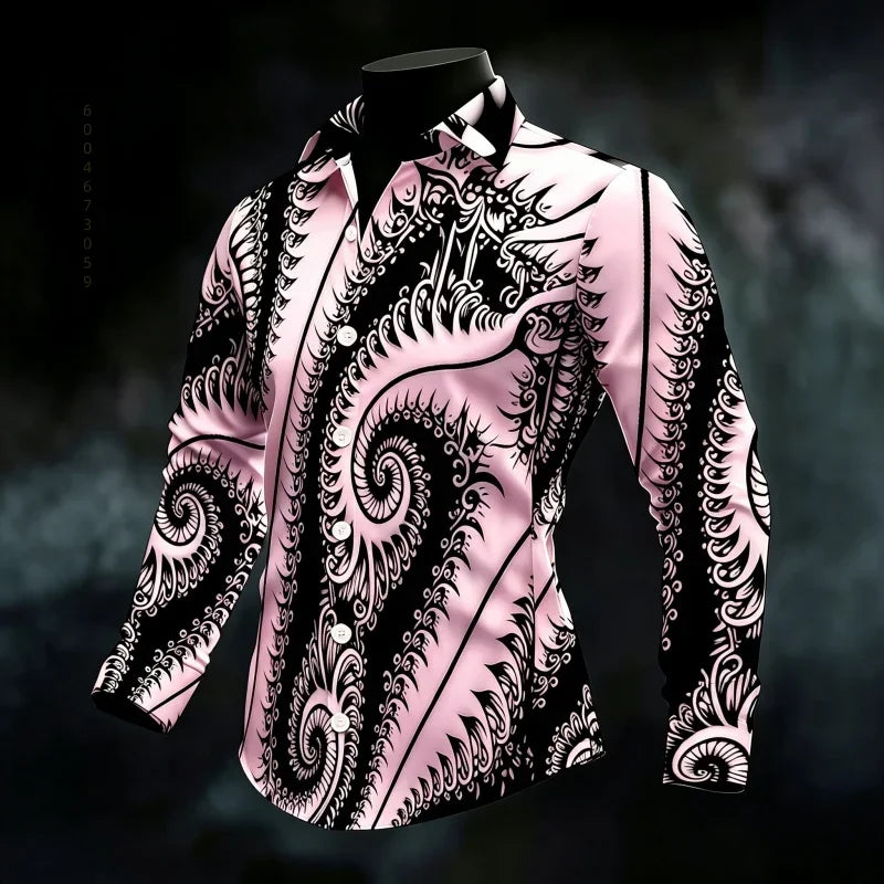 Chemise Homme Imprimée à Manches Longues – CLEVI Paris