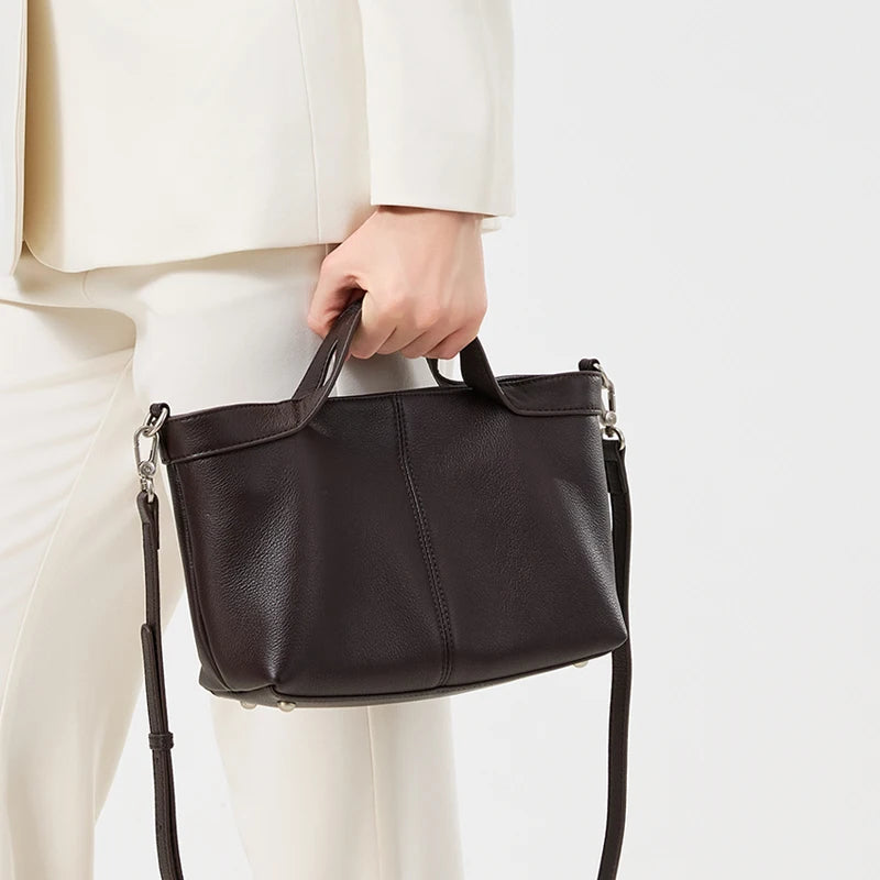 Sac Aisselle Cuir Véritable Patchwork Femme Rétro Multi-Poches Toutes Saisons – CLEVI Paris