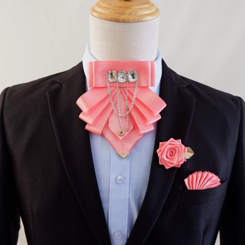 Ensemble nœud papillon 3 pièces, broche et fleurs – CLEVI Paris