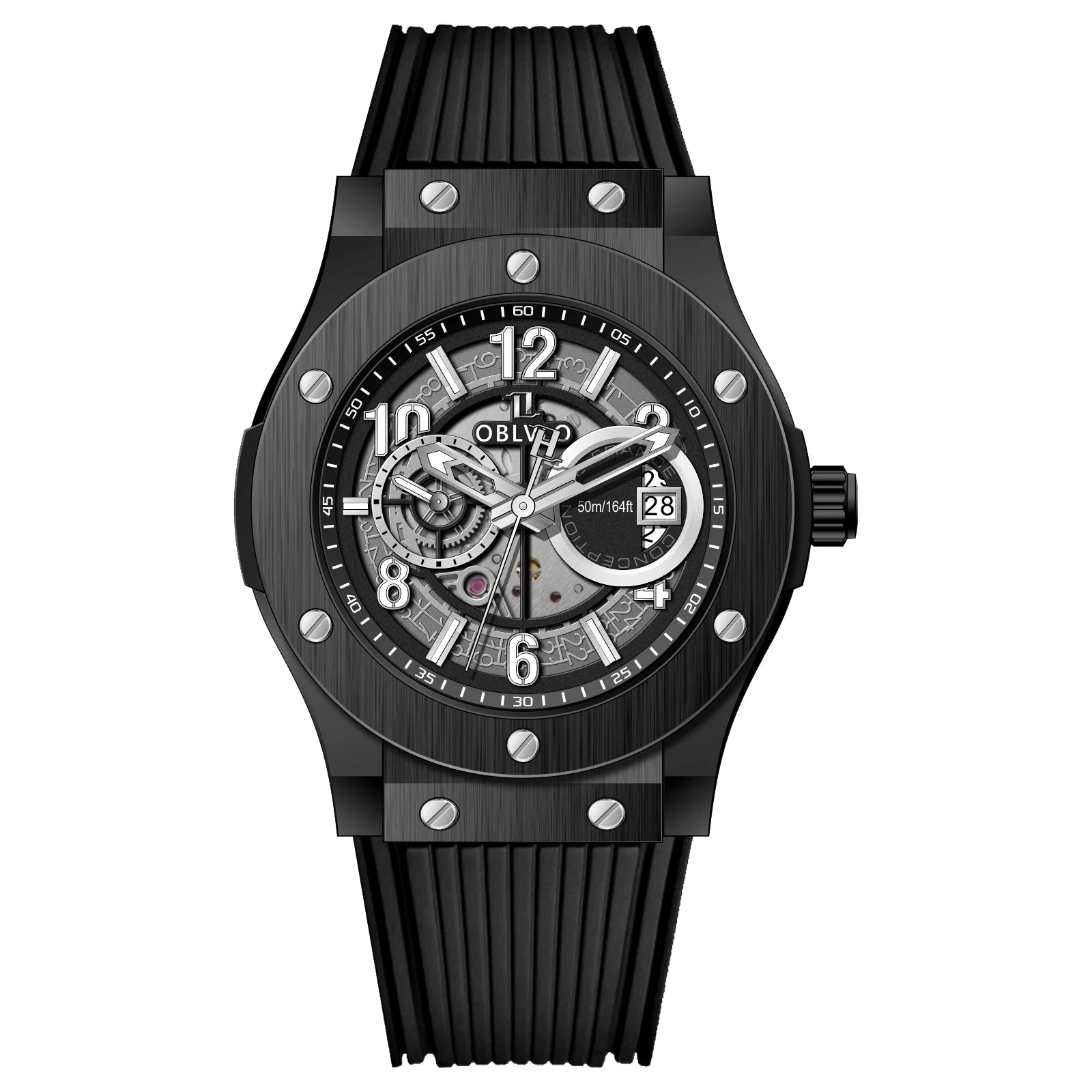 Montre Homme Mécanique Automatique Squelette Saphir 44mm – CLEVI Paris