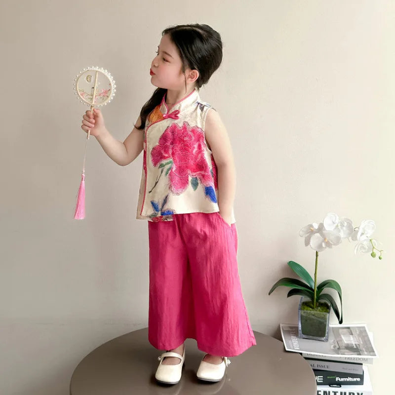 Ensemble de danse fille à motif floral – CLEVI Paris