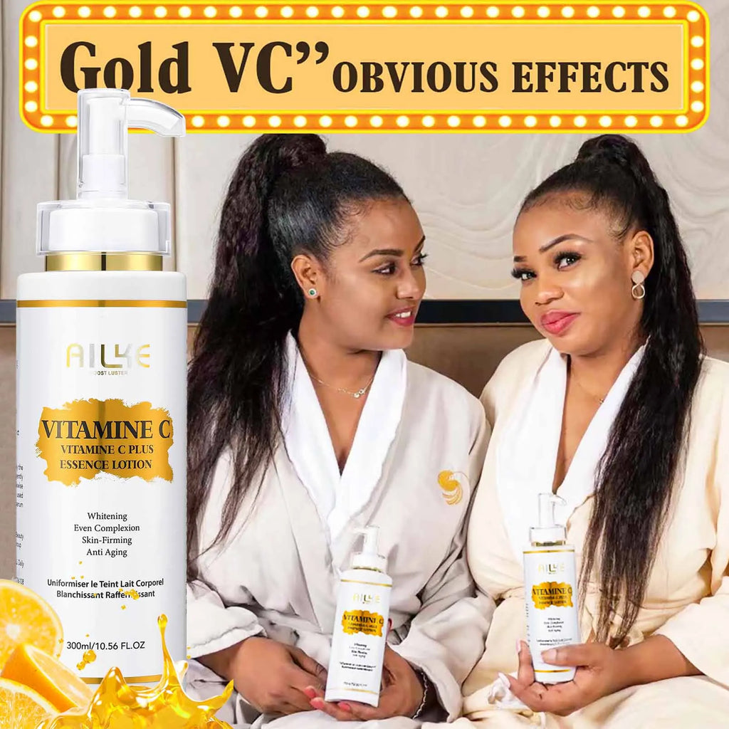 Gamme Soins Corps & Visage AILKE Vitamine C+E – Éclaircissant, Anti-Taches & Raffermissant – CLEVI Paris
