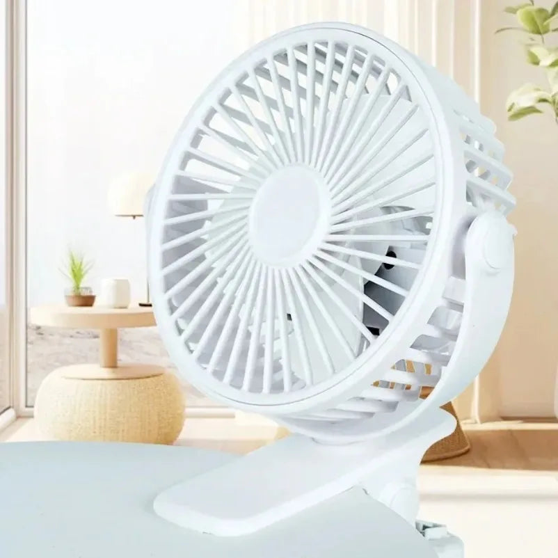 Mini ventilateur de bureau à clip rechargeable – CLEVI Paris
