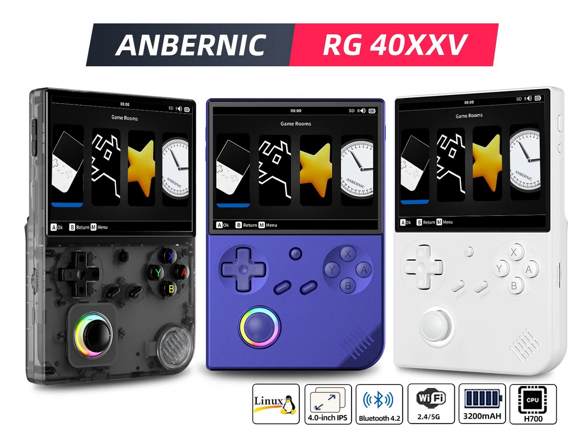 Console rétro ANBERNIC RG40XXV écran 4″ – CLEVI Paris