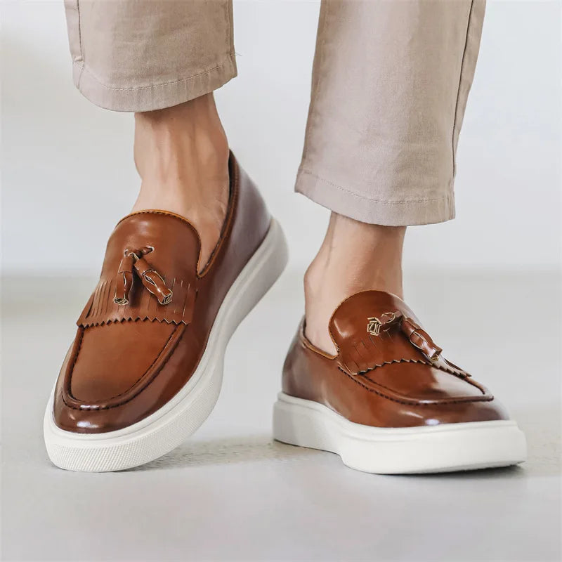 Loafers Mocassins Homme à Glands Cuir Slip-On – CLEVI Paris