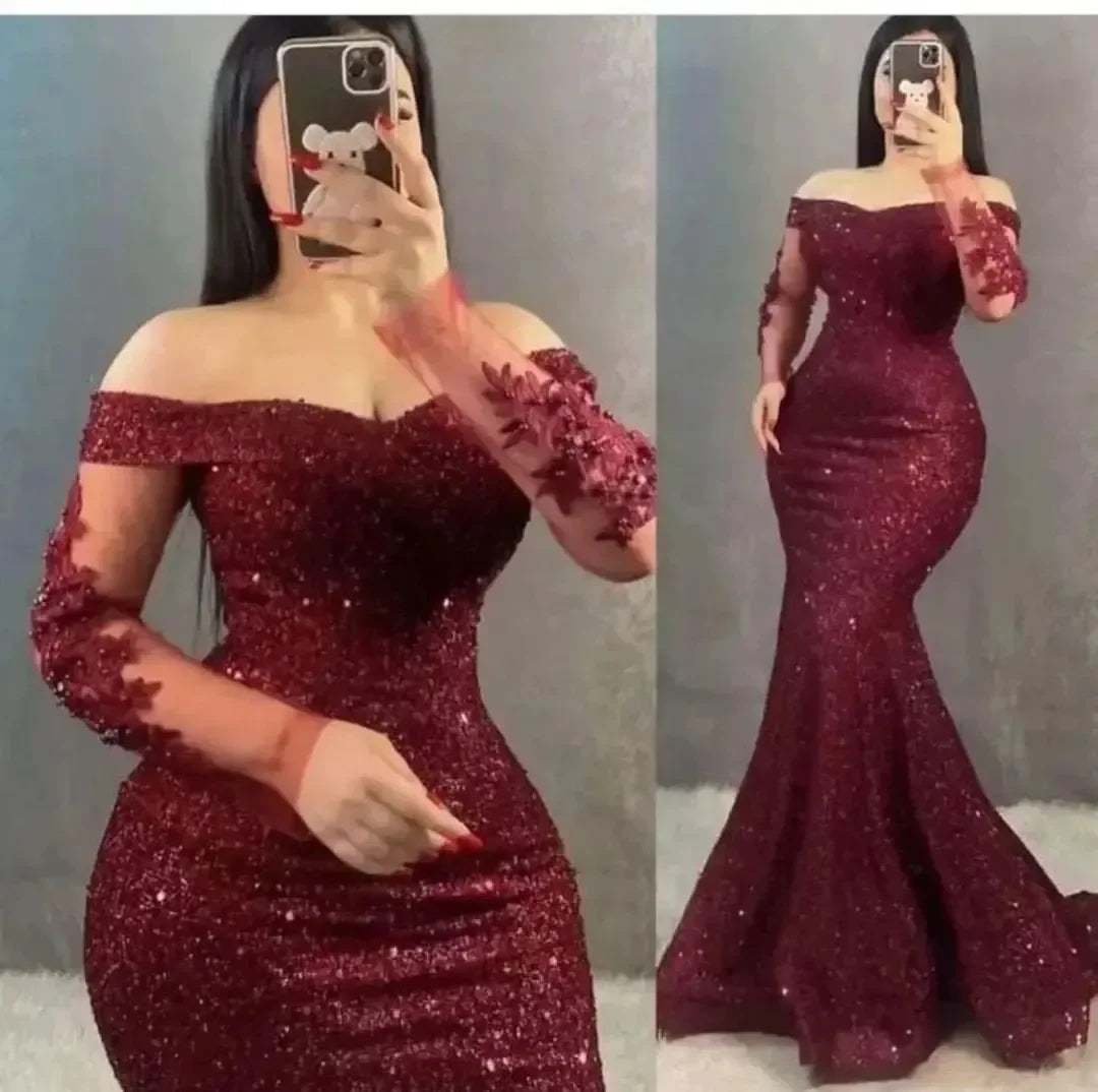 Robe de soirée sirène à paillettes – CLEVI Paris