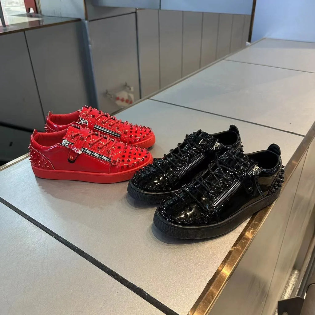 Sneakers Plates Punk Rivets Microfibre Unisexe – CLEVI Paris