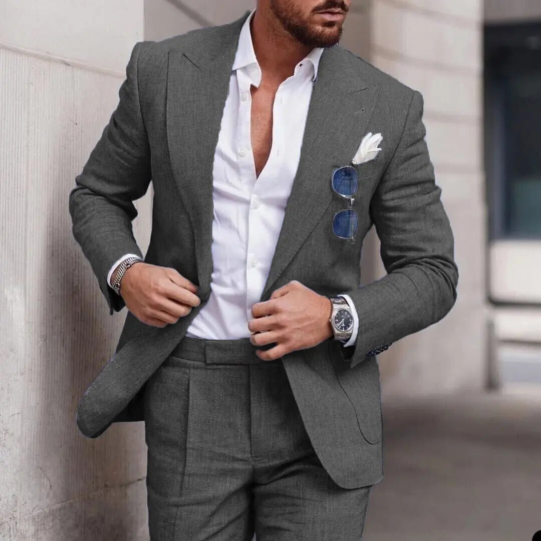 Costume Lin Homme 2 Pièces Coupe Ajustée – CLEVI Paris