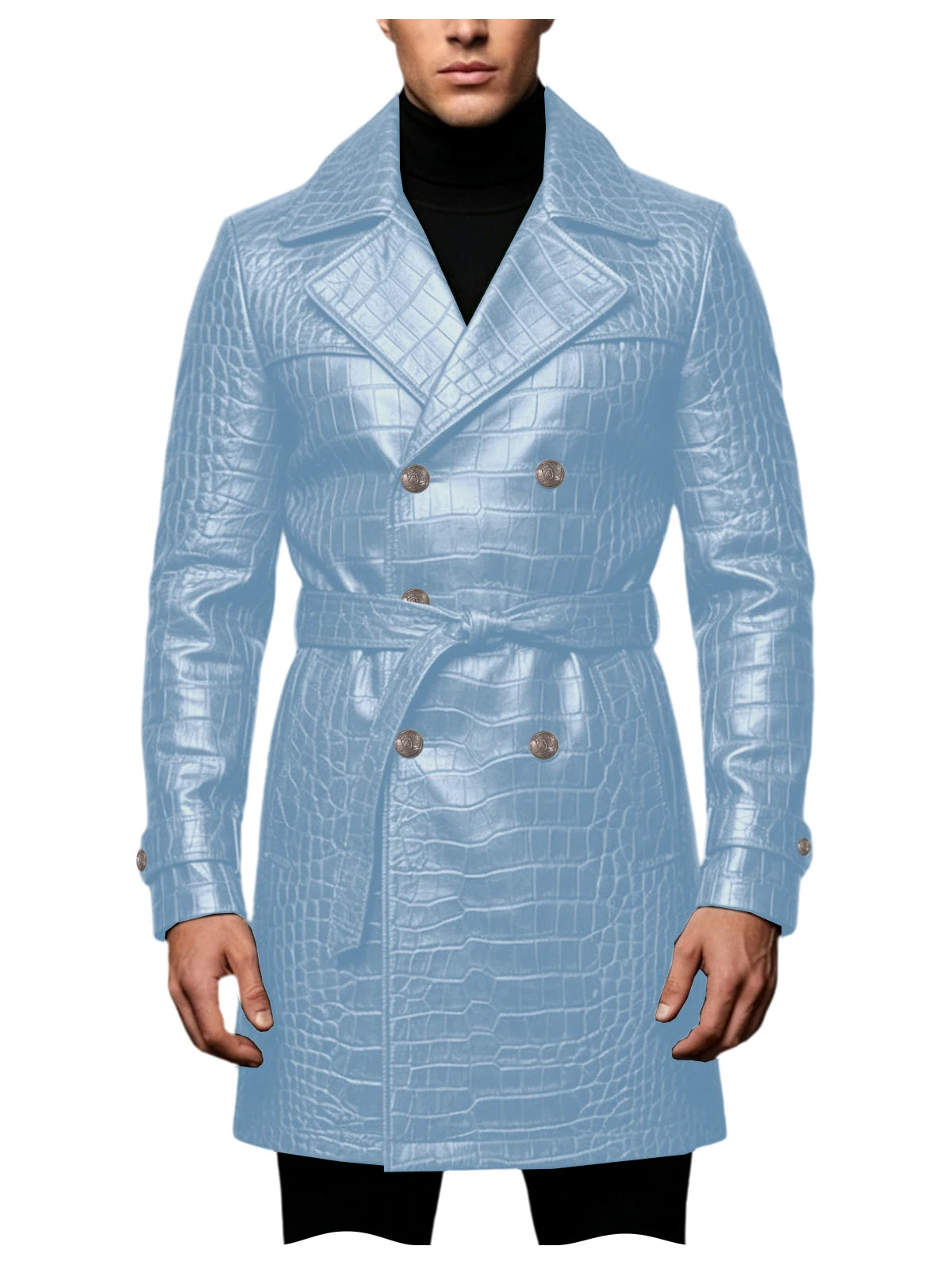 Manteau homme en similicuir effet crocodile – CLEVI Paris