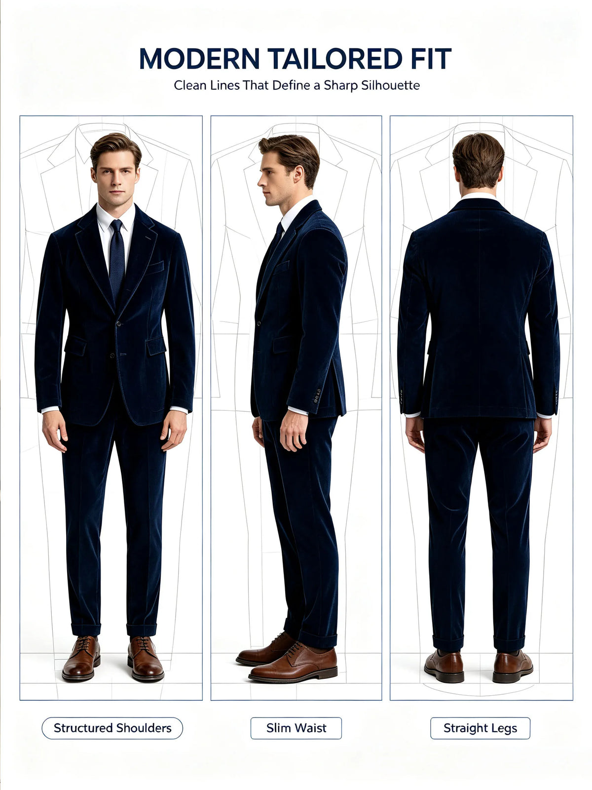 Costume homme 2 pièces en velours côtelé – CLEVI Paris
