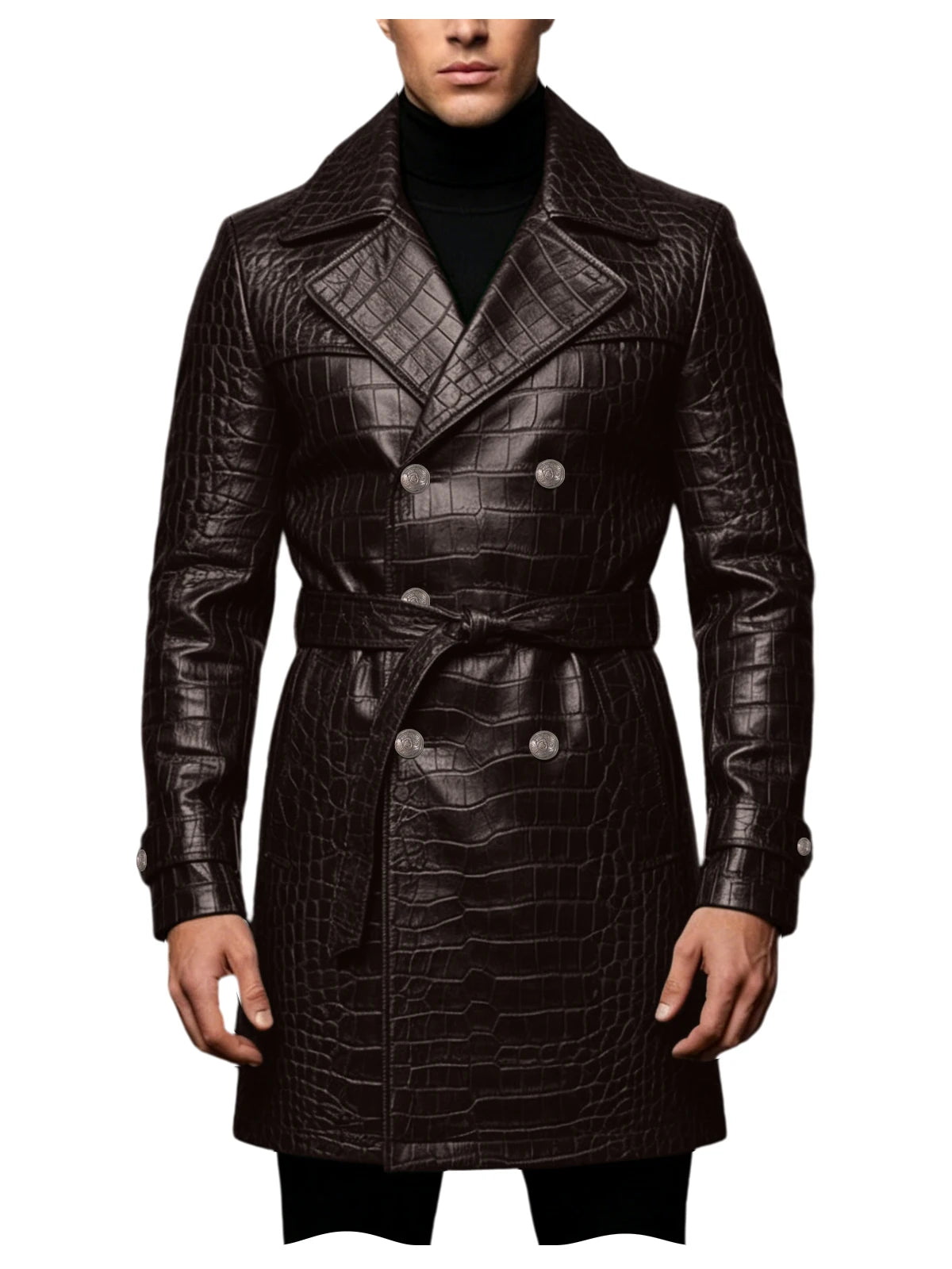Manteau homme en similicuir effet crocodile – CLEVI Paris