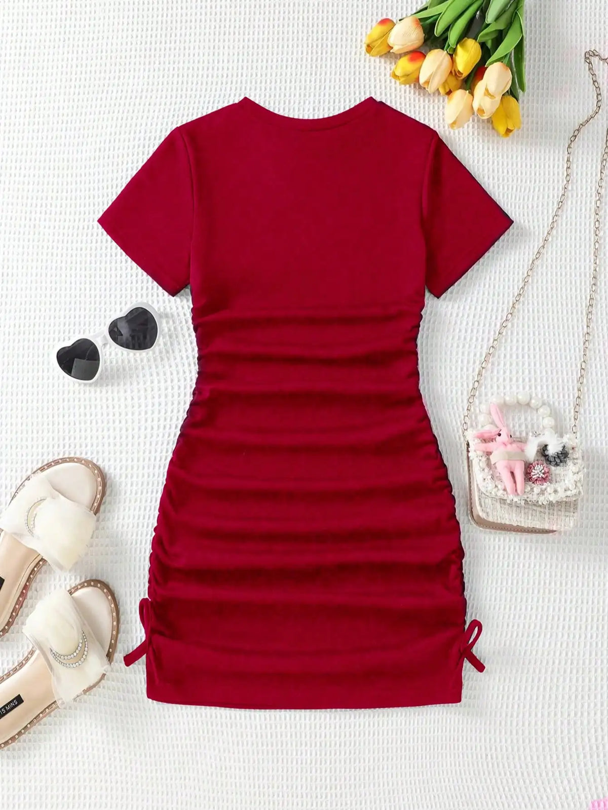Robe fille sans manches à col rond – CLEVI Paris