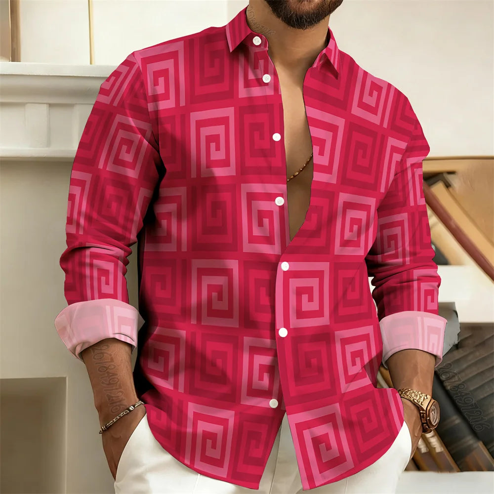 Chemise imprimée homme manches longues – CLEVI Paris