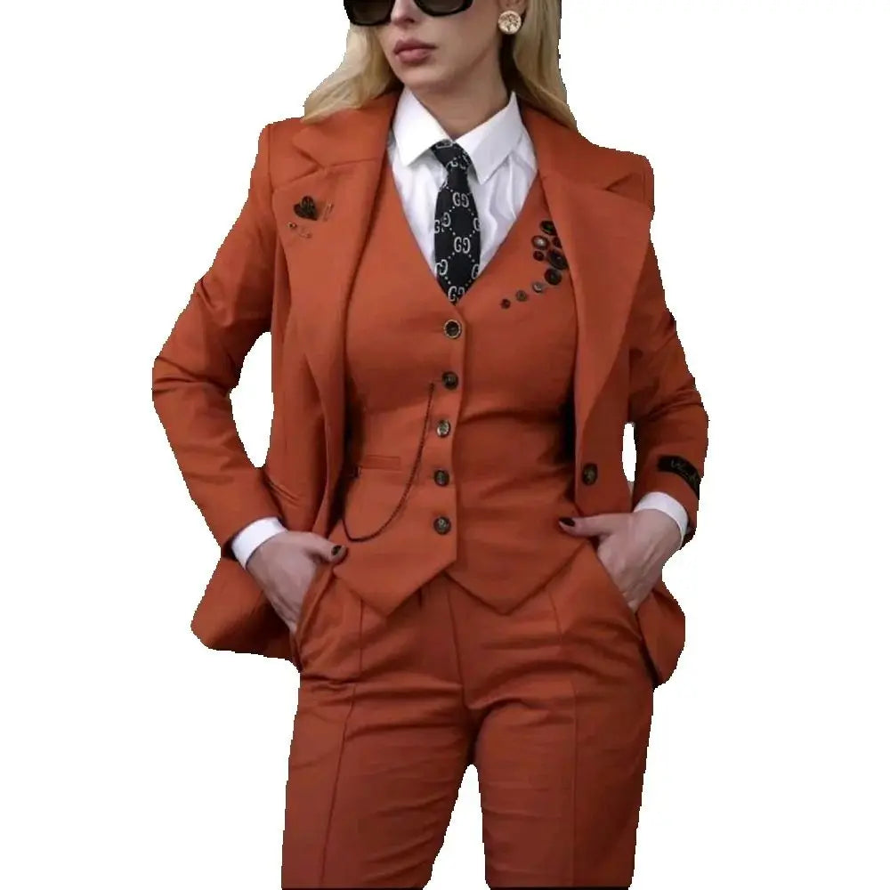 Tailleur pantalon femme à col châle – CLEVI Paris