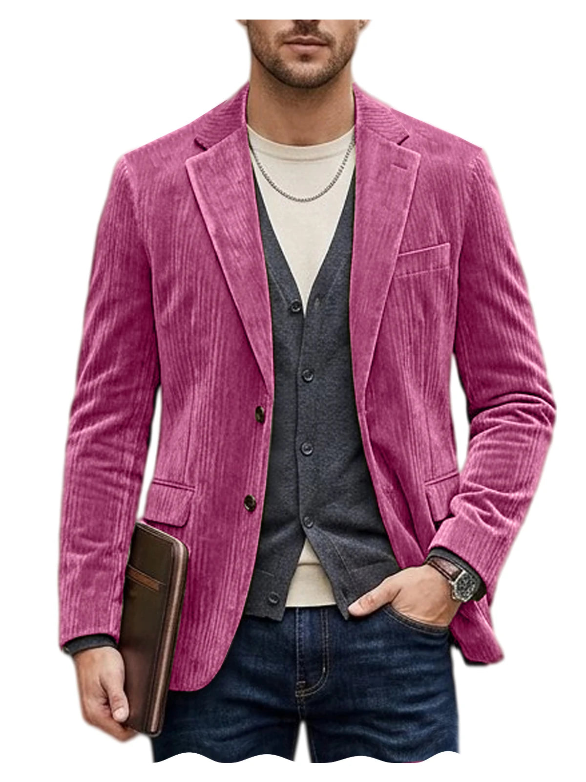 Blazer homme en velours côtelé, coupe ajustée – CLEVI Paris