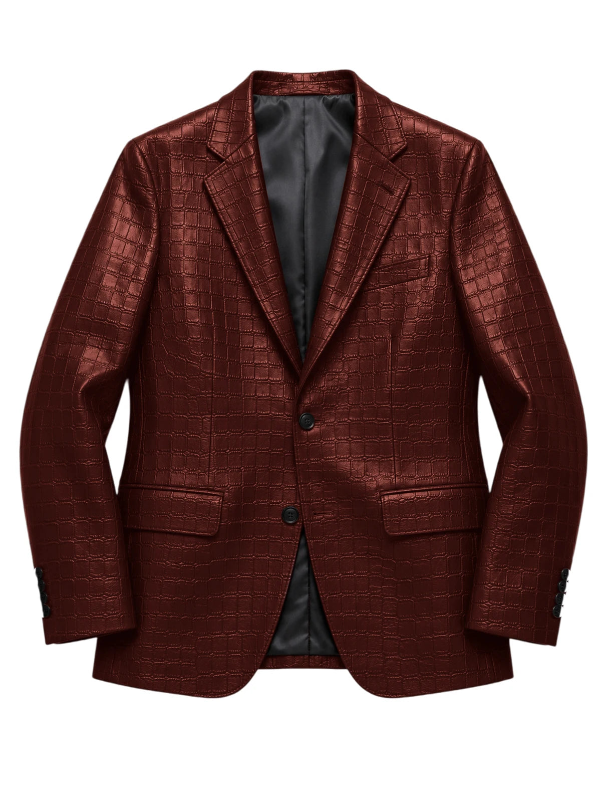 Blazer homme simili cuir crocodile à 2 boutons – CLEVI Paris