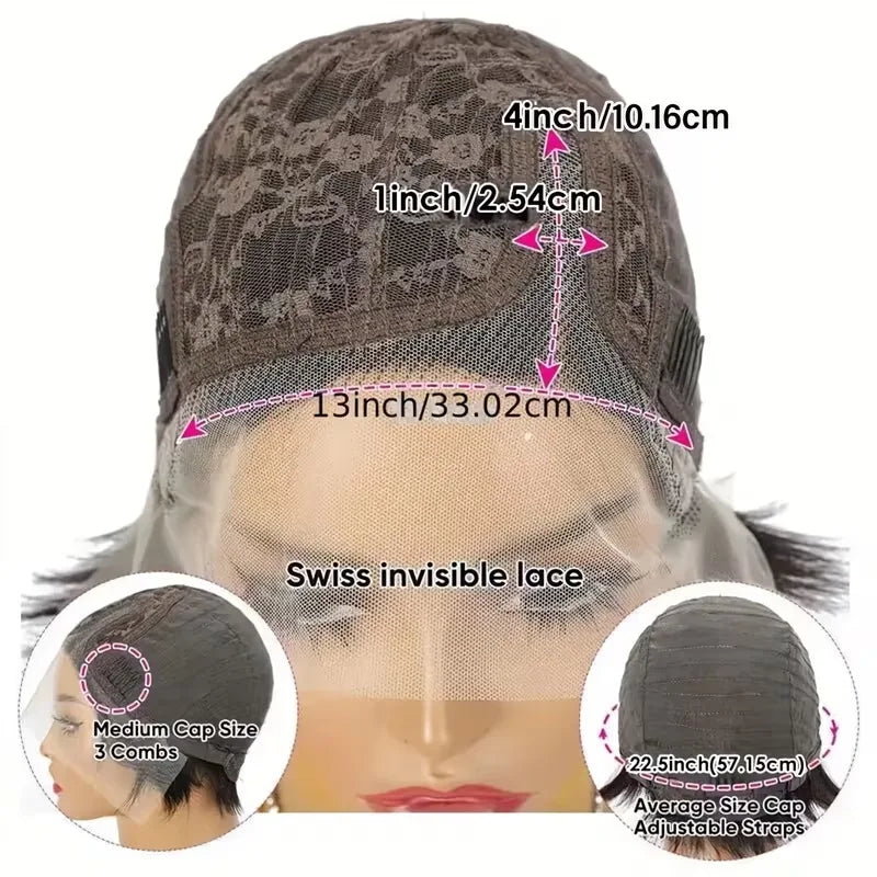 Perruque Pixie Cut Curly Cheveux Humains Brésiliens Sans Lace Bonnet Rose 150% 6 Teintes – CLEVI Paris