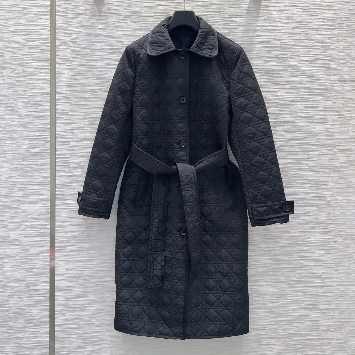 Manteau long matelassé ceinturé femme – CLEVI Paris