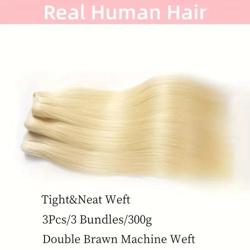 Bundles lisses blond 613, cheveux humains – CLEVI Paris