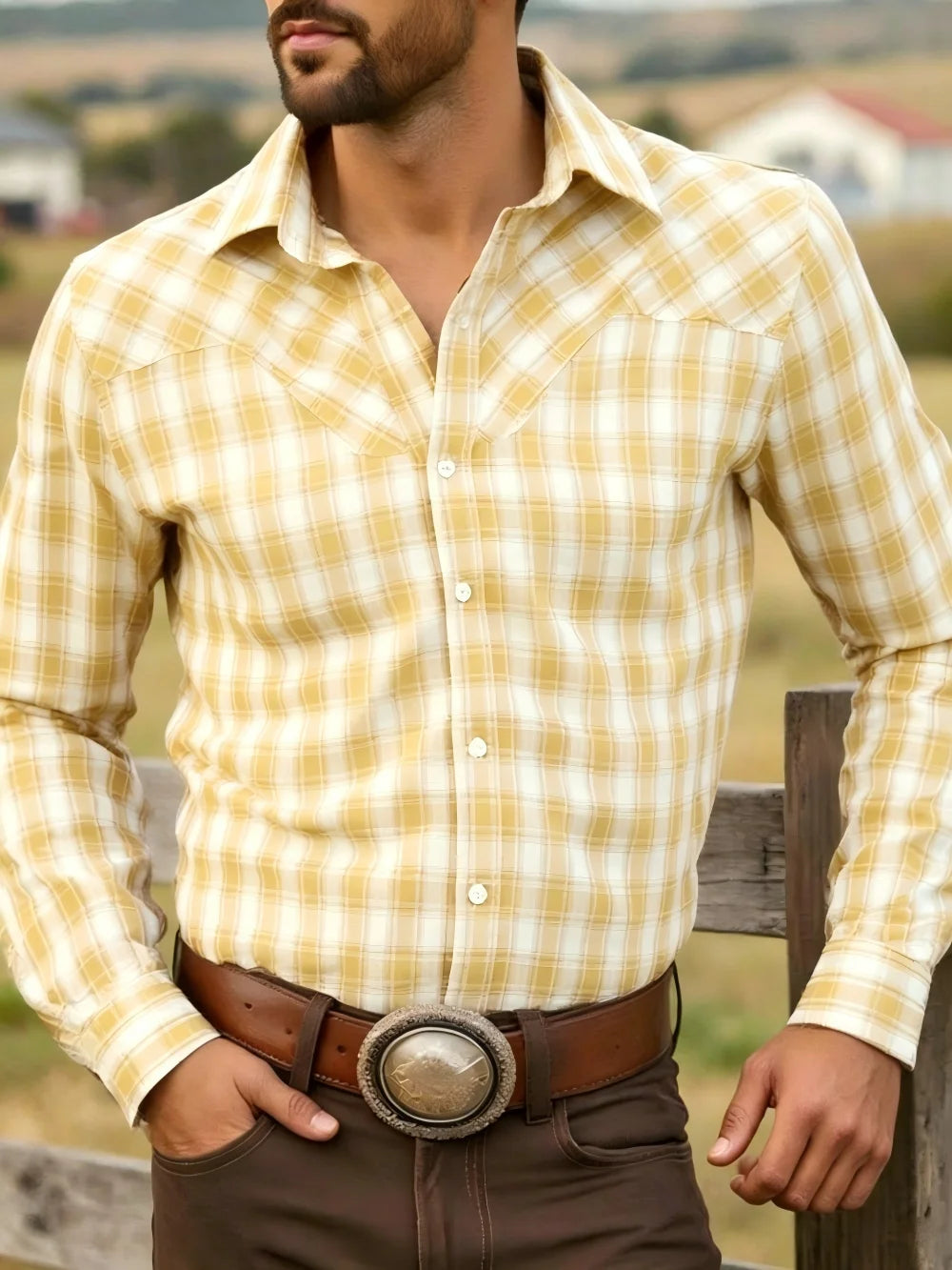 Chemise homme à carreaux manches longues – CLEVI Paris