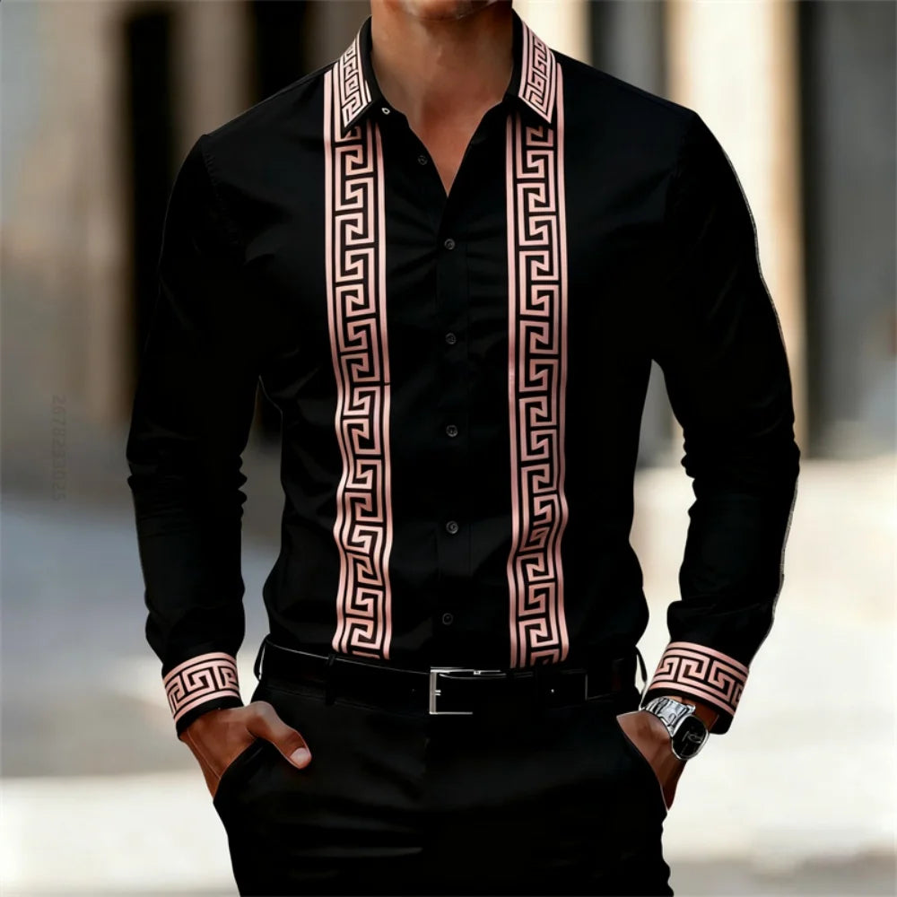 Chemise Imprimée Homme Manches Longues – CLEVI Paris