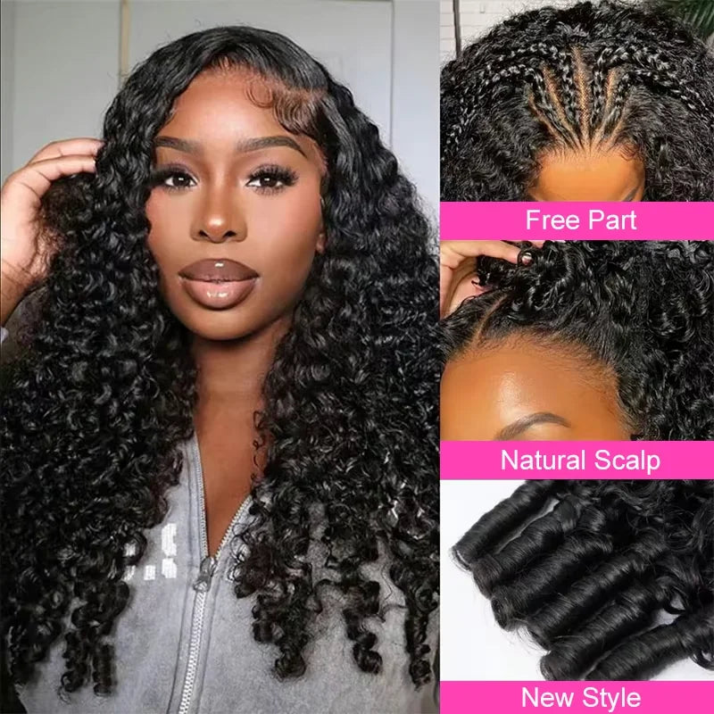 Perruque Lace Frontal Cheveux Humains Curly Burmese HD Transparent 7x6 13x4 13x6 Densité 200-220% 18-46 Pouces – CLEVI Paris