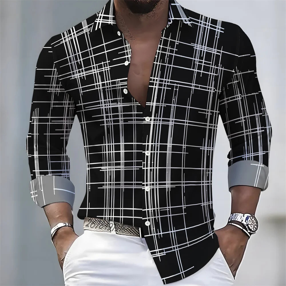 Chemise Homme Rayée à Manches Longues – CLEVI Paris