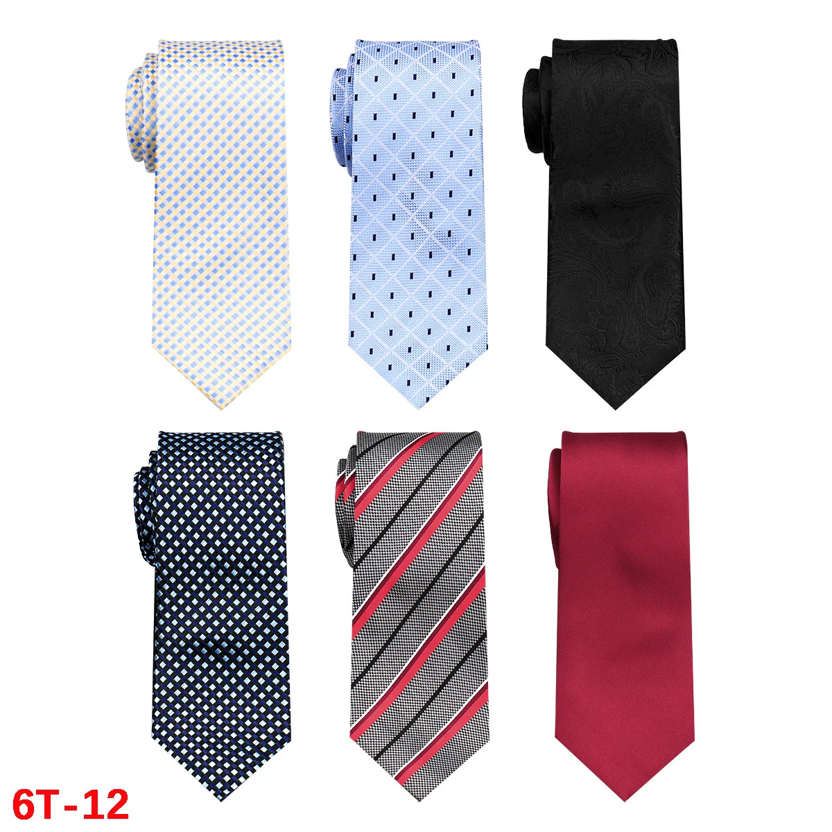 Lot de 6 cravates homme jacquard – CLEVI Paris