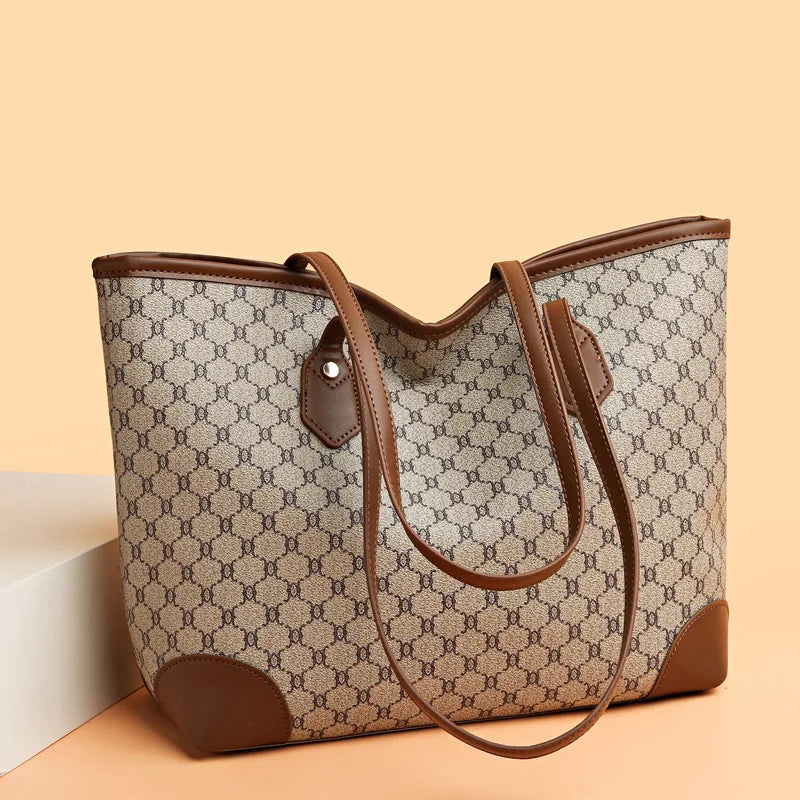 Sac Cabas Femme Grande Capacité Rétro PU – CLEVI Paris