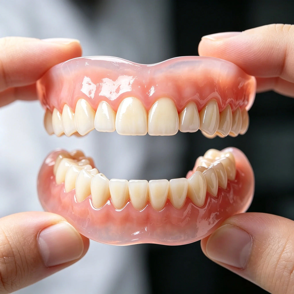 Dentier Complet Silicone – Fausses Dents Naturelles Haut & Bas | Confort Instantané
