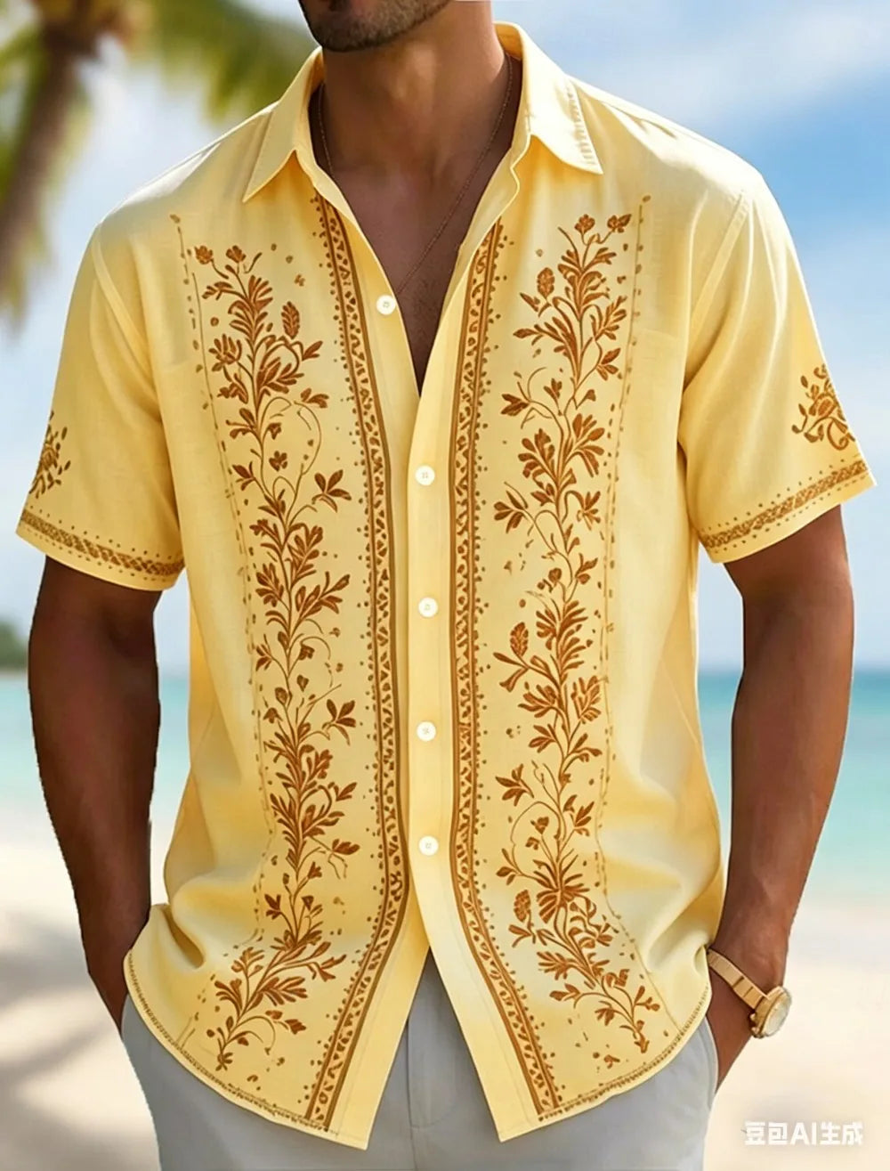 Chemise homme en lin à manches courtes – CLEVI Paris