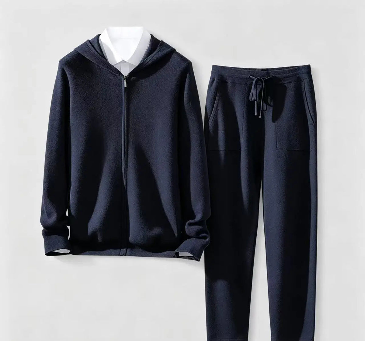 Ensemble homme en maille à capuche zippé – CLEVI Paris
